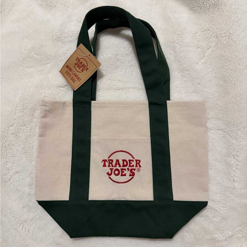 Trader Joe's Green Mini Canvas Tote Bag